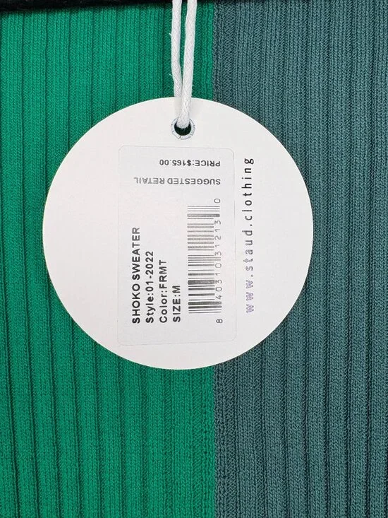 NWT Staud - Shoko Colorblocked Midi Dress in Fern-Multi - Picture 5 of 7